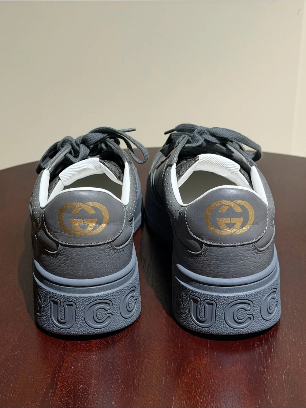 Gucci Gray GG Monogram Low-Top Sneakers
